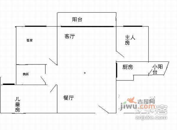 光大花园三期3室2厅1卫123㎡户型图