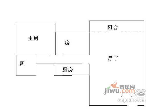 光大花园三期2室2厅1卫80㎡户型图