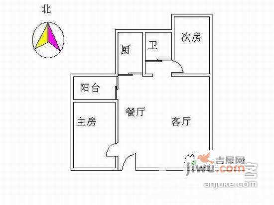 锦骏华庭1室1厅1卫户型图