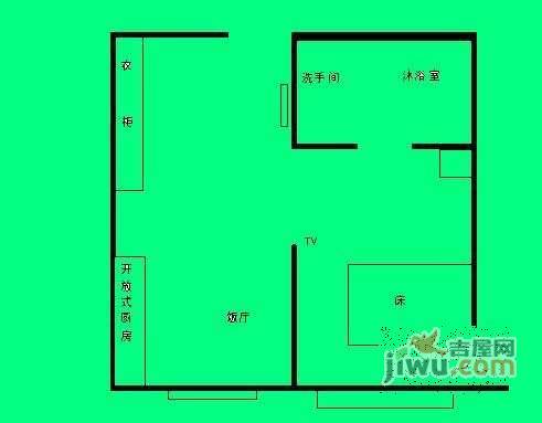 锦骏华庭1室1厅1卫户型图