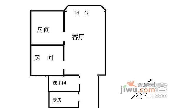 锦骏华庭2室1厅1卫79㎡户型图