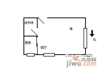 锦骏华庭1室1厅1卫户型图