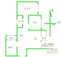 东风东路小区2室1厅1卫66㎡户型图