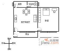 东风东路小区1室1厅1卫45㎡户型图