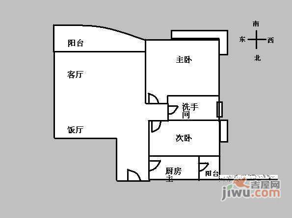 光大花园二期2室1厅1卫73㎡户型图