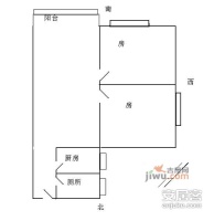 广园新村2室1厅1卫57㎡户型图