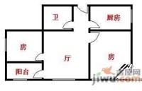 天元大厦2室1厅1卫户型图