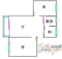 广园云苑新村2室1厅1卫73㎡户型图