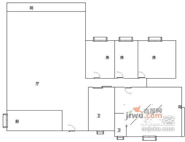 雍翠园3室2厅2卫147㎡户型图