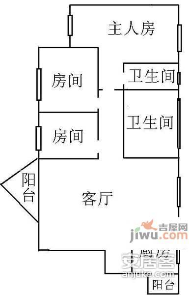 东山锦轩3室2厅2卫120㎡户型图