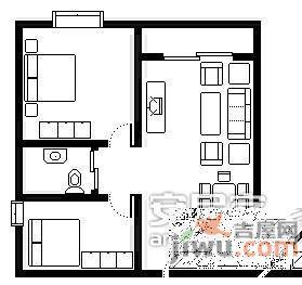 云山锦绣家园2室2厅1卫75㎡户型图