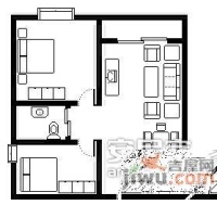 云山锦绣家园2室2厅1卫75㎡户型图