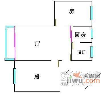 云山锦绣家园2室1厅1卫户型图