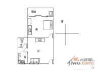 荔湾路小区1室1厅1卫37㎡户型图
