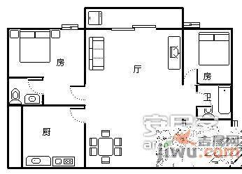 同德花园3室2厅2卫户型图