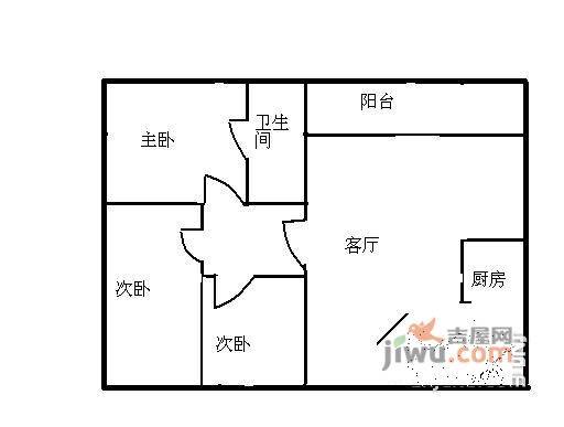 富力城3室2厅2卫126㎡户型图