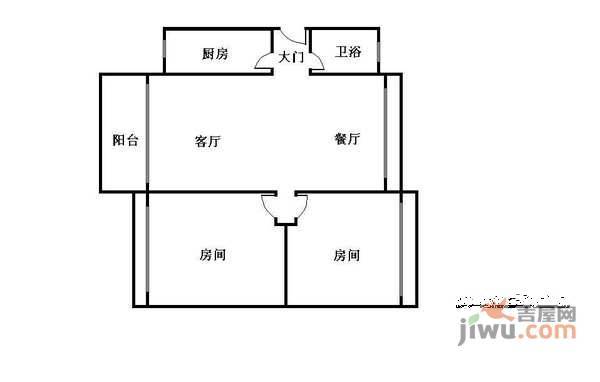 富力城3室2厅1卫106㎡户型图