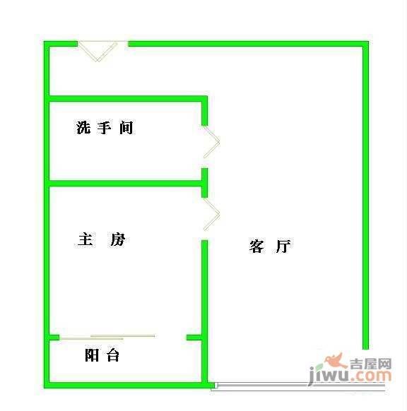 嘉裕礼顿阳光公寓1室1厅1卫户型图