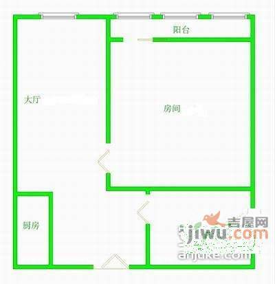 嘉裕礼顿阳光公寓1室1厅1卫户型图