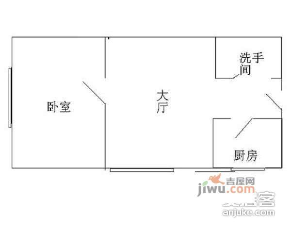 嘉裕礼顿阳光公寓1室1厅1卫户型图