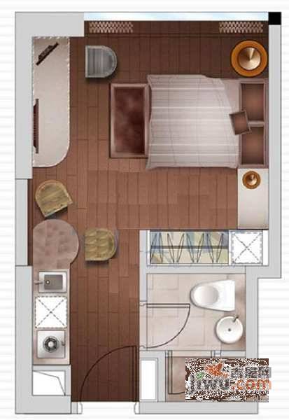 嘉裕礼顿阳光公寓1室0厅1卫45㎡户型图