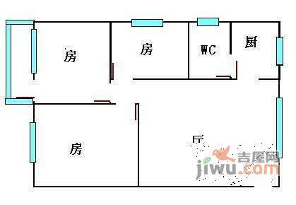 景泰新村3室2厅1卫93㎡户型图