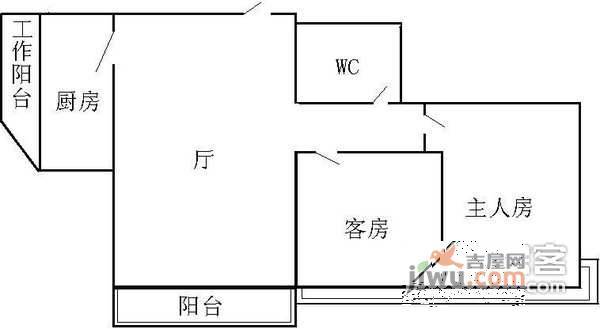 景泰新村2室1厅1卫73㎡户型图