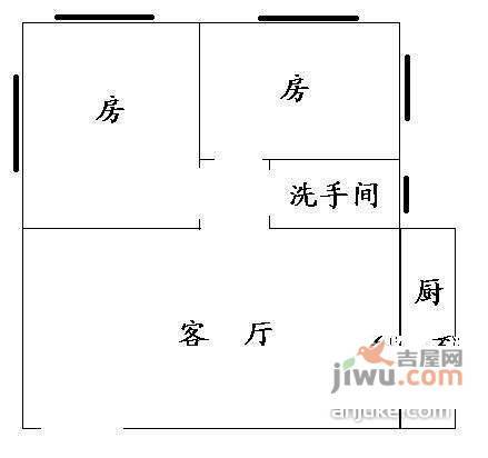 景泰新村2室1厅1卫73㎡户型图