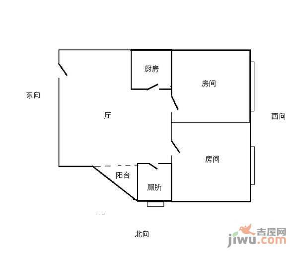 景泰新村2室1厅1卫73㎡户型图