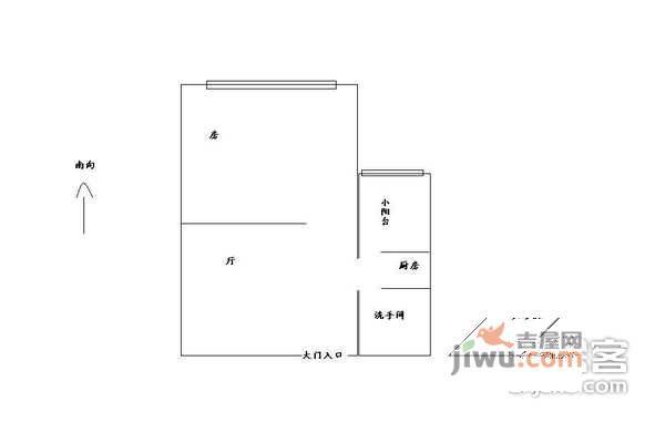 隆德大厦1室1厅1卫46㎡户型图