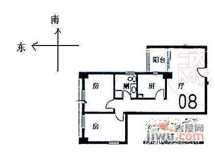 黄石花园2室2厅1卫82㎡户型图