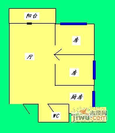 黄石花园2室2厅1卫82㎡户型图