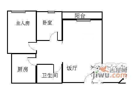 鸿运楼2室2厅1卫户型图