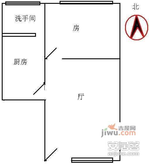 荔福小区1室1厅1卫户型图