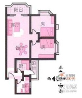华景新城第五期北区2室1厅1卫78㎡户型图