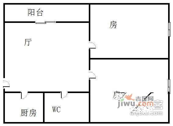 新市广场2室1厅1卫户型图