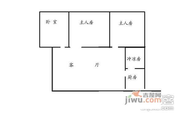 新市广场3室1厅1卫70㎡户型图