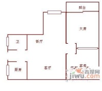 侨兴苑2室1厅1卫53㎡户型图