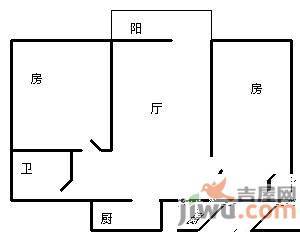 万科四季花城2室2厅1卫72㎡户型图