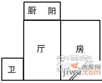 富力花园1室1厅1卫41㎡户型图