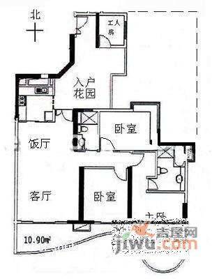 历德雅舍二期3室2厅2卫132㎡户型图