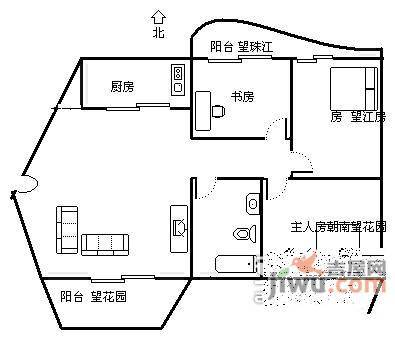 金鳞台2室1厅1卫76㎡户型图