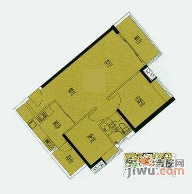 兰亭御园2室2厅1卫90㎡户型图