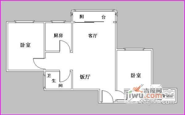 荟贤大厦3室2厅1卫95㎡户型图