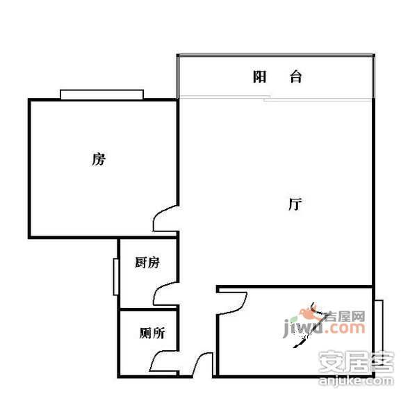 荟贤大厦2室2厅1卫86㎡户型图