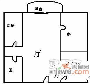 盈丰华轩2室1厅1卫68㎡户型图