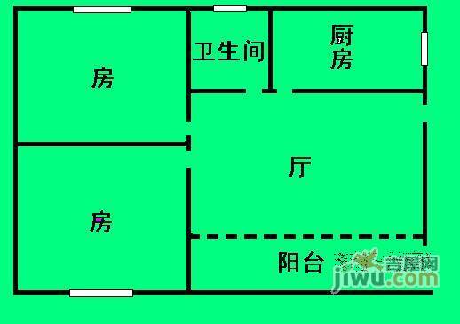 芳华阁2室1厅1卫户型图