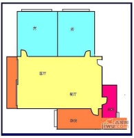 富宏花园2室1厅1卫82㎡户型图