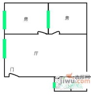 西城苑2室1厅1卫47㎡户型图