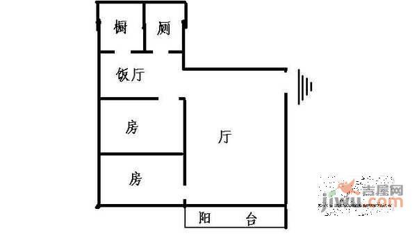 华园新村2室2厅1卫户型图